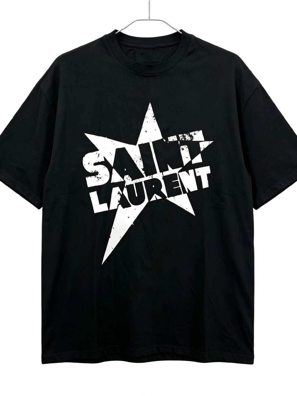 Grunge Distressed Star Graphic Streetwear Black Womens Mens T-shirt Unisex